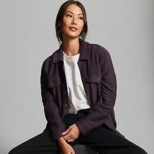 Anthropologie Sanctuary Terra Knit Shacket Jacket Purple Mauve Utility Jacket M